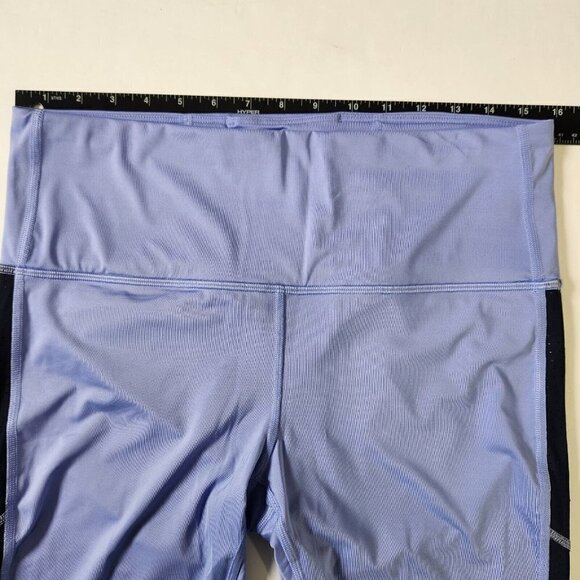 Athleta‎ Cross Train 7/8 Paddle Leggings Womens L Blue Colorblock Athletic - Picture 5 of 9